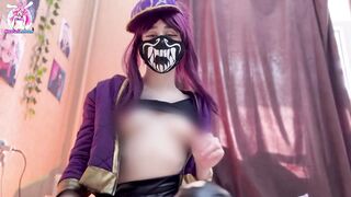 Akali K/DA POV sex and blowjob League of Legends cosplay