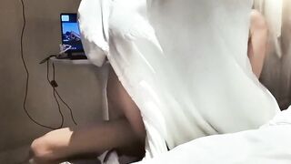 The promised Video of my sexy Black Costume while he crack my ass