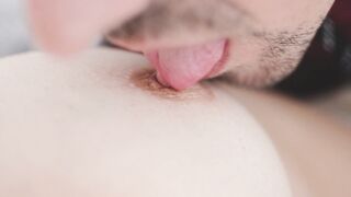 I was fascinated by the breast of a woman who forgot to wear a bra so I licked and sucked those tits