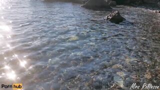 Wife lets me Cum all over her Milf body at a public beach