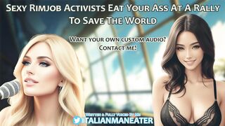 Sexy Rimjob Activists Eat Your Ass At A Rally To Save The World | FFM | Audio Roleplay