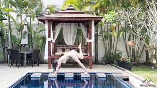 nude yoga: balance practice workout | yoga with grey