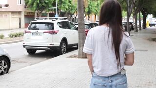 Flashing my tits in the street
