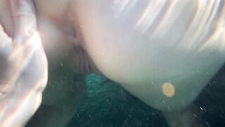 Naked pussy underwater at sea CLOSE UP