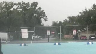 Having sex in a public pool during the hurricane live action