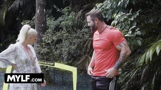 Soccer Player Stepdaughter Wants A Taste Of Muscular Stepdad's Big Dick & Stepmom Is Happy To Share