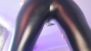 Latex Pants Ass Worship - Sniffing Her Ass In Latex Pants