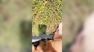 I make the video of me pissing outdoors to reward my submissive fan for a gift