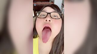 Asian Thai Girl begging with Her Tongue Out! | Ambii Ahegao
