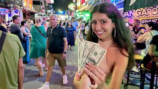 Public pick up beauty on street and fucked her in all holes for money