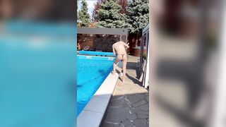 Anal destruction for slut during swimming pool cleaning. Full video on my Onlyfans ( link in bio)