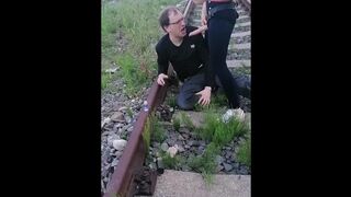 Anal fucking and throat fuck on train tracks. Full video on my Onlyfans ( link in bio)
