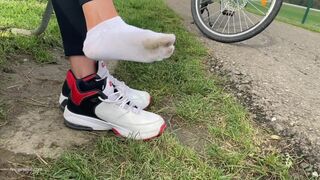 Dirty White Socks In A Park