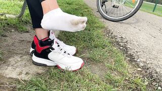 Dirty White Socks In A Park