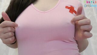 [Japanese] Nurse with erect nipples teaches nipple masturbation [Situation] Hentai