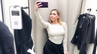 |4K| TRANSPARENT CLOTHES TRY ON IN FITTING ROOM