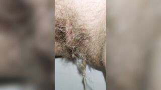 Hairy pussy pissing | Close up | Golden Shower