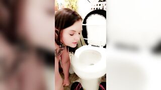 Playing in the bathroom