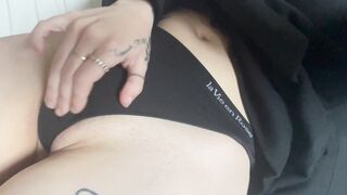 Rub and Cum in Black Panties While Roommates Are Home - XxSliimxX