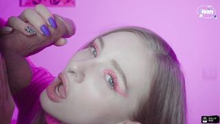 Close Up Blowjob. Gentle and sensual blowjob with cum in mouth / Dolly Rud