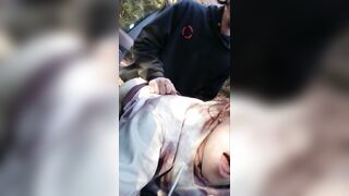 RISKY OUTDOOR CAR SEX W/ HOT SEXY COLLEGE BLONDE DOGGYSTYLE, ROUGH SEX
