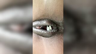 lighter in pussy makes ebony squirt all over car