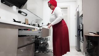 step mom and step son share a kitchen in a hotel room!