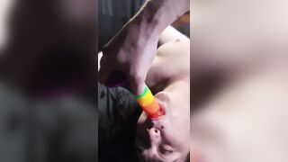 All laughs while I suck cock and get dildo slapped…