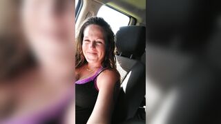 Flashing my pussy out in public in moving vehicle