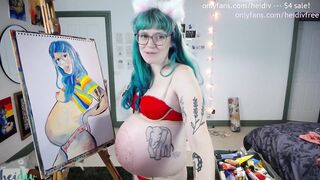 9 Month Pregnant Self Portrait Painting Show